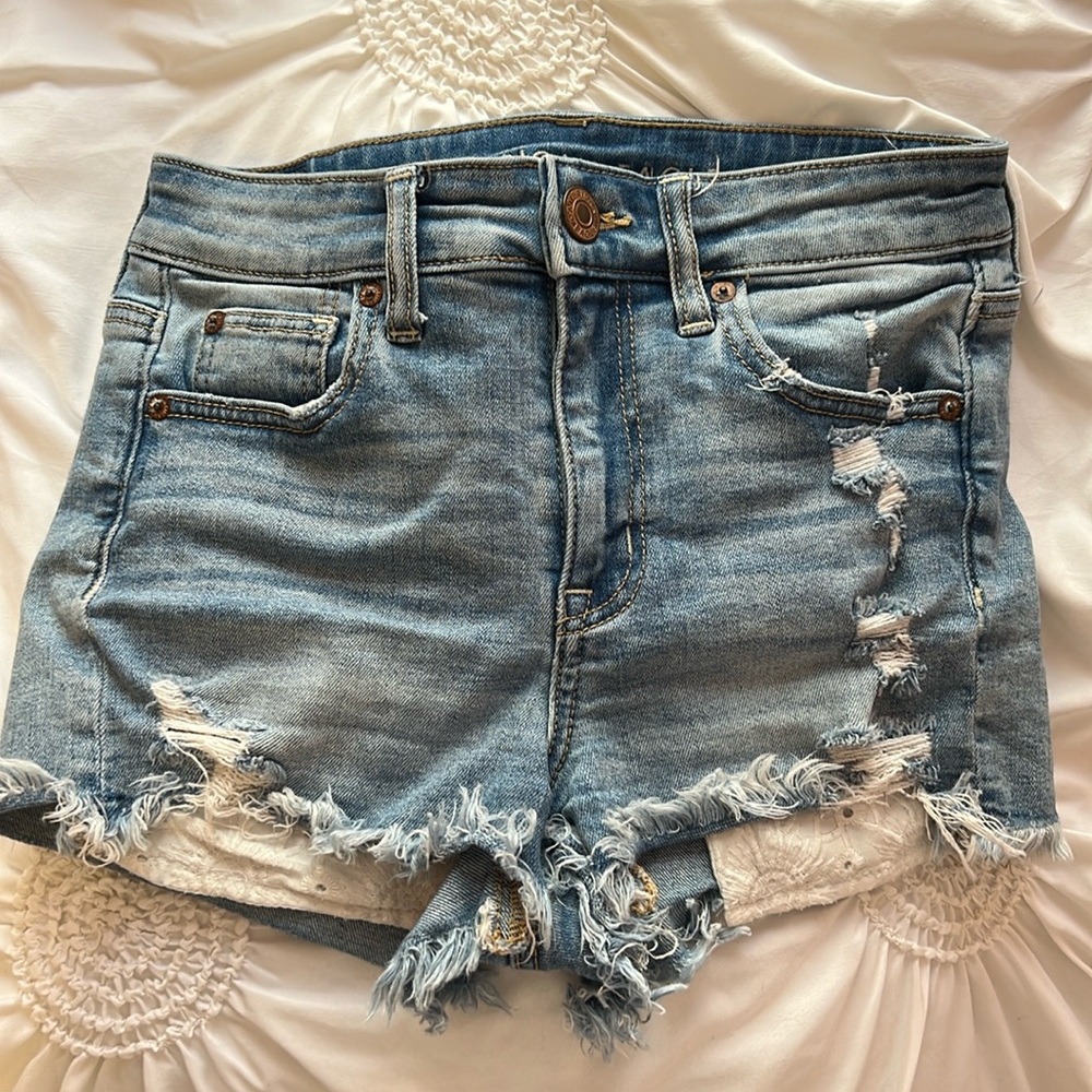 American eagle high rise denim shorts - Size 2 - Great condition!